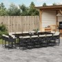 Garden dining set with cushions 15 pieces black synthetic rattan by , Garden sets - Ref: Foro24-3278177, Price: 830,93 €, Dis...