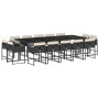 Garden dining set with cushions 15 pieces black synthetic rattan by , Garden sets - Ref: Foro24-3278177, Price: 830,93 €, Dis...