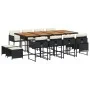 Set comedor de jardín con cojines 13 pzas ratán sintético negro de , Conjuntos de jardín - Ref: Foro24-3278114, Precio: 701,5...