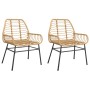 Gartensessel 2 Einheiten braunes synthetisches Rattan von , Gartenstühle - Ref: Foro24-369092, Preis: 121,36 €, Rabatt: %