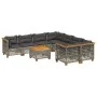 9-piece garden furniture set and gray synthetic rattan cushions by , Garden sets - Ref: Foro24-3261777, Price: 722,85 €, Disc...