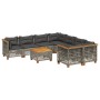 9-teiliges Gartenmöbel-Set und graue synthetische Rattankissen von , Gartensets - Ref: Foro24-3261777, Preis: 736,25 €, Rabat...