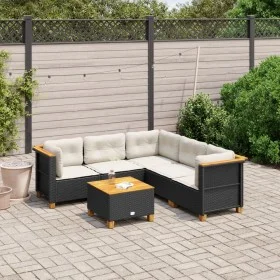 6-teilige Gartensofagarnitur und schwarze synthetische Rattankissen von , Gartensets - Ref: Foro24-3261827, Preis: 465,87 €, ...