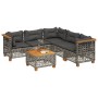 6-teiliges Gartenmöbel-Set und graue synthetische Rattankissen von , Gartensets - Ref: Foro24-3261831, Preis: 497,25 €, Rabat...