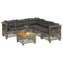 Set de muebles de jardín 6 pzas y cojines ratán sintético gris de , Conjuntos de jardín - Ref: Foro24-3261831, Precio: 488,02...