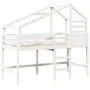 High bed with ladder and ceiling solid white pine wood 80x200 cm by , Beds and slatted bases - Ref: Foro24-3281987, Price: 24...