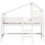 High bed with ladder and ceiling solid white pine wood 80x200 cm by , Beds and slatted bases - Ref: Foro24-3281987, Price: 24...