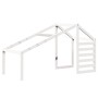 High bed with ladder and ceiling solid white pine wood 80x200 cm by , Beds and slatted bases - Ref: Foro24-3281987, Price: 24...