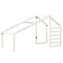 High bed with ladder and ceiling solid white pine wood 80x200 cm by , Beds and slatted bases - Ref: Foro24-3281987, Price: 24...