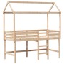 Loft bed with ladder and solid pine wood ceiling 90x200 cm by , Beds and slatted bases - Ref: Foro24-3282144, Price: 255,67 €...
