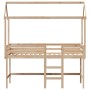 Loft bed with ladder and solid pine wood ceiling 90x200 cm by , Beds and slatted bases - Ref: Foro24-3282144, Price: 255,67 €...