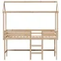 Loft bed with ladder and solid pine wood ceiling 90x200 cm by , Beds and slatted bases - Ref: Foro24-3282144, Price: 248,68 €...