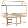 Loft bed with ladder and solid pine wood ceiling 90x200 cm by , Beds and slatted bases - Ref: Foro24-3282144, Price: 255,67 €...