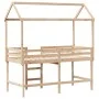 Loft bed with ladder and solid pine wood ceiling 90x200 cm by , Beds and slatted bases - Ref: Foro24-3282144, Price: 248,68 €...