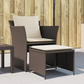 Brauner Gartensessel aus synthetischem Rattan mit Fußstütze von , Gartensets - Ref: Foro24-368617, Preis: 123,66 €, Rabatt: %