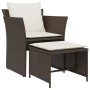 Brauner Gartensessel aus synthetischem Rattan mit Fußstütze von , Gartensets - Ref: Foro24-368617, Preis: 121,12 €, Rabatt: %