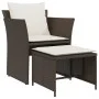 Brauner Gartensessel aus synthetischem Rattan mit Fußstütze von , Gartensets - Ref: Foro24-368617, Preis: 123,66 €, Rabatt: %