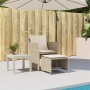 Gartensessel mit Fußstütze aus beigem synthetischem Rattan von , Gartensets - Ref: Foro24-368620, Preis: 121,12 €, Rabatt: %