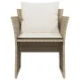 Garden armchair with footrest in beige synthetic rattan by , Garden sets - Ref: Foro24-368620, Price: 123,66 €, Discount: %
