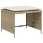 Gartensessel mit Fußstütze aus beigem synthetischem Rattan von , Gartensets - Ref: Foro24-368620, Preis: 123,66 €, Rabatt: %