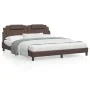 Brown synthetic leather headboard bed frame 180x200 cm by , Beds and slatted bases - Ref: Foro24-3208112, Price: 231,87 €, Di...