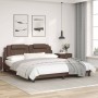 Brown synthetic leather headboard bed frame 180x200 cm by , Beds and slatted bases - Ref: Foro24-3208112, Price: 210,44 €, Di...