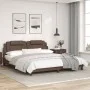 Brown synthetic leather headboard bed frame 180x200 cm by , Beds and slatted bases - Ref: Foro24-3208112, Price: 231,87 €, Di...
