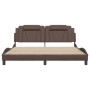 Brown synthetic leather headboard bed frame 180x200 cm by , Beds and slatted bases - Ref: Foro24-3208112, Price: 210,44 €, Di...