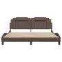 Brown synthetic leather headboard bed frame 180x200 cm by , Beds and slatted bases - Ref: Foro24-3208112, Price: 231,87 €, Di...