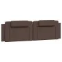 Brown synthetic leather headboard bed frame 180x200 cm by , Beds and slatted bases - Ref: Foro24-3208112, Price: 231,87 €, Di...