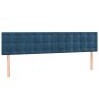 Cabecero con LED de terciopelo azul oscuro 200x5x78/88 cm