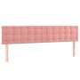 Cabecero con LED de terciopelo rosa 200x5x78/88 cm