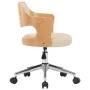 Swivel office chair curved wood cream synthetic leather by vidaXL, Office chairs - Ref: Foro24-3054850, Price: 142,13 €, Disc...