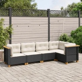 5-teiliges Gartenmöbel-Set und schwarze synthetische Rattankissen von , Gartensets - Ref: Foro24-3261809, Preis: 413,54 €, Ra...