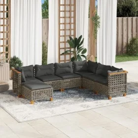7-piece garden sofa set with gray synthetic rattan cushions by , Garden sets - Ref: Foro24-3261939, Price: 584,30 €, Discount: %