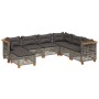 7-teiliges Gartensofa-Set mit grauen synthetischen Rattankissen von , Gartensets - Ref: Foro24-3261939, Preis: 585,23 €, Raba...