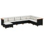 Garden sofa and cushion set 8 pieces black synthetic rattan by , Garden sets - Ref: Foro24-3261953, Price: 565,47 €, Discount: %