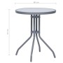 Mesa de jardín de acero y vidrio gris claro 60 cm
