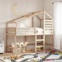 Loft bed with ladder and solid pine wood ceiling 90x200 cm by , Beds and slatted bases - Ref: Foro24-3281988, Price: 269,73 €...