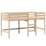 Cama alta con escalera y techo madera maciza de pino 90x200 cm de , Camas y somieres - Ref: Foro24-3281988, Precio: 245,88 €,...