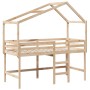 Loft bed with ladder and solid pine wood ceiling 90x200 cm by , Beds and slatted bases - Ref: Foro24-3282064, Price: 234,06 €...