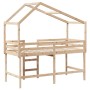 Loft bed with ladder and solid pine wood ceiling 90x200 cm by , Beds and slatted bases - Ref: Foro24-3282064, Price: 234,06 €...