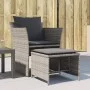 Gray synthetic rattan garden armchair with footrest by , Garden sets - Ref: Foro24-368618, Price: 123,66 €, Discount: %