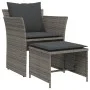 Gray synthetic rattan garden armchair with footrest by , Garden sets - Ref: Foro24-368618, Price: 123,66 €, Discount: %