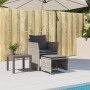 Grauer Gartensessel aus synthetischem Rattan mit Fußstütze von , Gartensets - Ref: Foro24-368618, Preis: 106,96 €, Rabatt: %