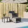 Gray synthetic rattan garden armchair with footrest by , Garden sets - Ref: Foro24-368618, Price: 123,66 €, Discount: %