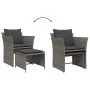 Gray synthetic rattan garden armchair with footrest by , Garden sets - Ref: Foro24-368618, Price: 123,66 €, Discount: %