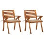 Dining garden chairs with cushions 2 units solid acacia wood by , Garden chairs - Ref: Foro24-3060789, Price: 260,66 €, Disco...