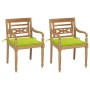 Batavia Stühle 2 Stk. massives Teakholz mit hellgrünen Kissen von , Gartenstühle - Ref: Foro24-3062138, Preis: 253,50 €, Raba...