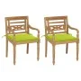 Sillas Batavia 2 uds teca maciza con cojines verde brillante de , Sillas de jardín - Ref: Foro24-3062138, Precio: 248,70 €, D...